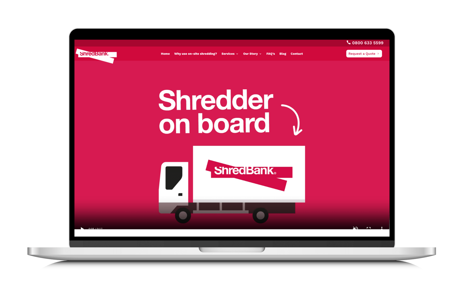 Shredbank After Shredbank website after redesign